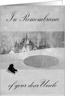 Remembrance 0f Uncle Thinking of you at Christmas Pretty Winter Scene card