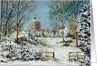 Merry Christmas, Church in wintry snow scene card