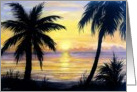 Bon Voyage - Tropical Beach Sunset card
