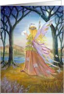 Fairy with dove & butterflies, Hope and Peace Blank card