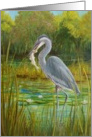 Gray Heron, Gone Fishing Blank Card