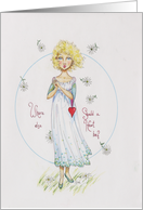 Romance: Earth Girl #1, heart on sleeve card