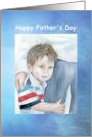 Happy Father’s Day, Boy Hugging Father, Lean on Me card