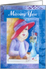 Missing You, Red Hat lady, Friend card
