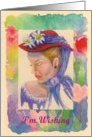 Victorian Lady, Get Well, Red Hat card