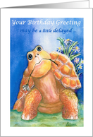 Turtle Belated Birthday card