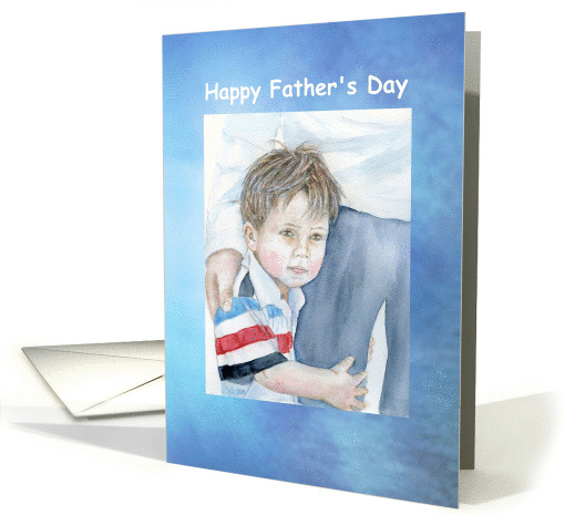 Happy Father's Day, Boy Hugging Father, Lean on Me card (1064695)