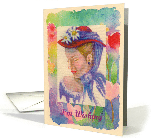 Victorian Lady, Get Well, Red Hat card (576087)