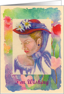 Victorian Lady, Get Well, Red Hat card