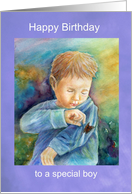 Boy’s Birthday, Butterfly Catcher card