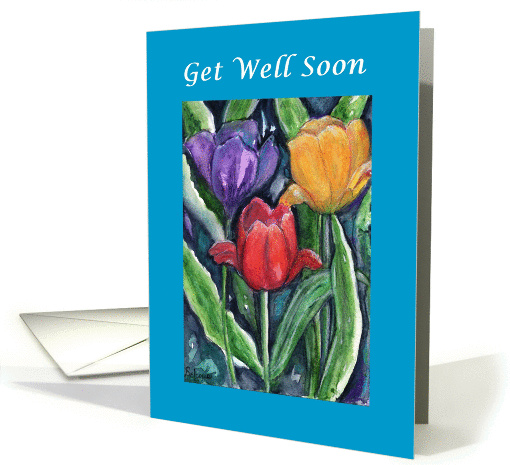 Get Well, Tulip Beauties card (848479)