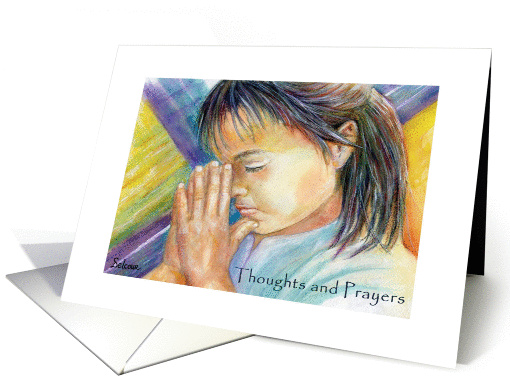 Thoughts and Prayers, Encouragement, Small Girl Praying... (884024)