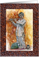 Flute Note, Indian Flute Player card