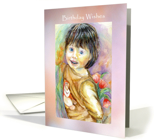 Boy With Flowers, Friend's Birthday card (897458)