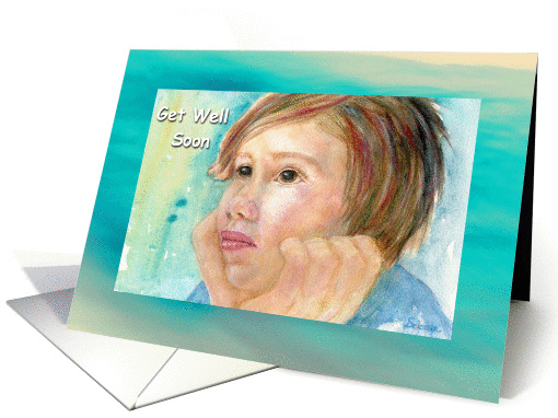 Get Well, Cancer Patient, Young, Sad Girl, Watercolor card (944506)