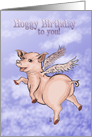 Flying Birthday Pig card
