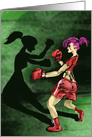 Shadow Boxing Girl Ilustration card