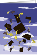 Graduation Announcement Caps In The Air card