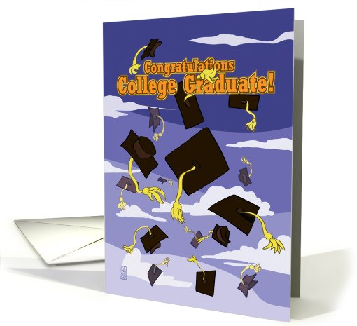 Graduation - Caps In The Air - Congratulations College Graduate! card