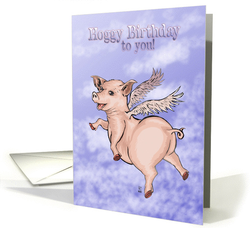 Flying Birthday Pig card (986165)