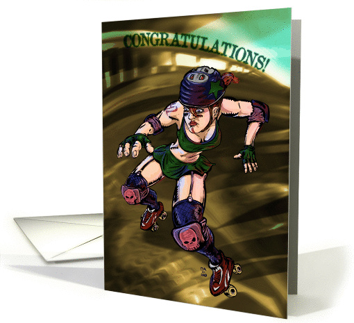 Roller Derby Girl Congratulations! card (986201)