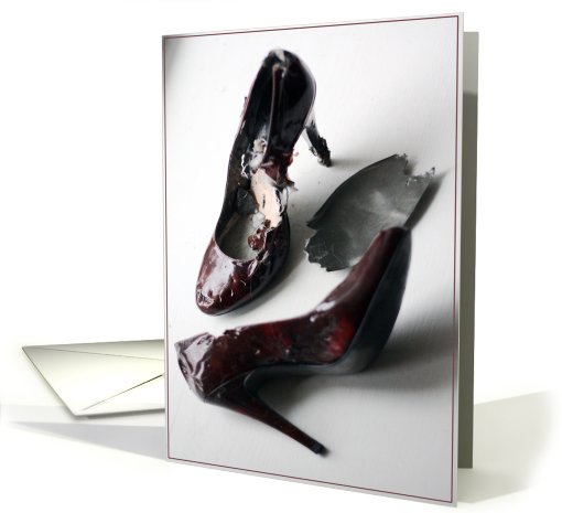 Torn Up Red Shoes - After you kick him to the curb card (567273)