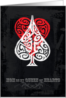Be My Queen of Hearts on Mothers’ Day card