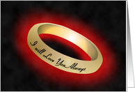 I Love You Golden ring card