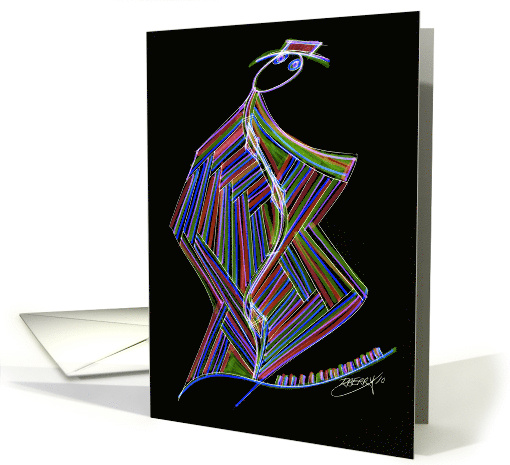 Rainbow Guitar Man card (580518)