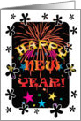 Happy New Year - Fireworks and Confetti card