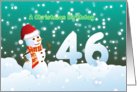 46th Birthday on Christmas - Snowman and Snow card
