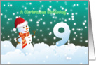 9th Birthday on Christmas - Snowman and Snow card