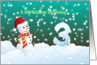 3rd Birthday on Christmas - Snowman and Snow card