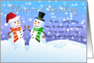 Snowmen Christmas Wedding Congratulations card