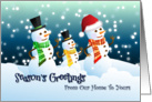 Season’s Greeting From Our Home To Yours - Snowmen and Snow card