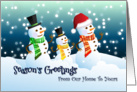 Season’s Greeting From Our Home To Yours - Snowmen and Snow card