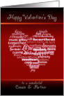 Happy Valentine’s Day Cousin and Partner - Heart card