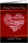 Happy Valentine’s Day Godfather and Wife - Heart card
