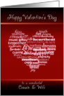 Happy Valentine’s Day Cousin and Wife - Heart card