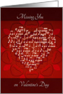 Missing You On Valentine’s Day - Heart card