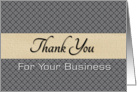 Thank You For Your Business card