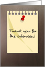Thank You For The Interview - Note With Push Pin card