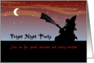 Halloween Fright Night Party - Moon & Witch card