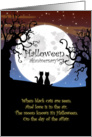 Halloween Wedding Anniversary - Black Cats, Moon and Dead Trees card