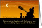 To My Sister and Family on Halloween - Witch and Cat card