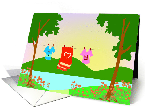 i Love You Clothes card (687540)
