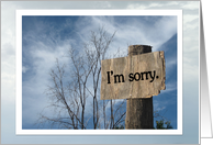 I’m Sorry on Sign Post card