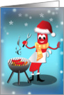 Christmas Humor - Hotdog Barbeque card