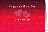 Son and Partner Happy Valentine’s Day - Hearts card