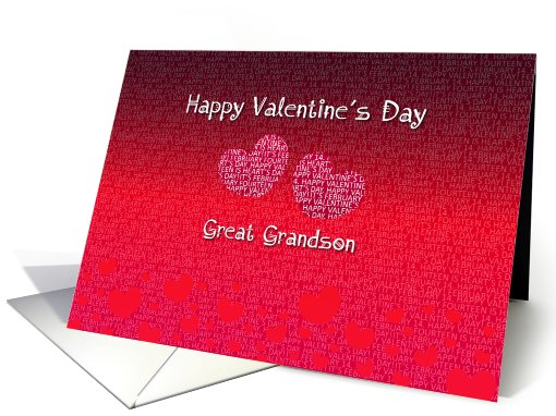 Great Grandson Happy Valentine's Day - Hearts card (749396)